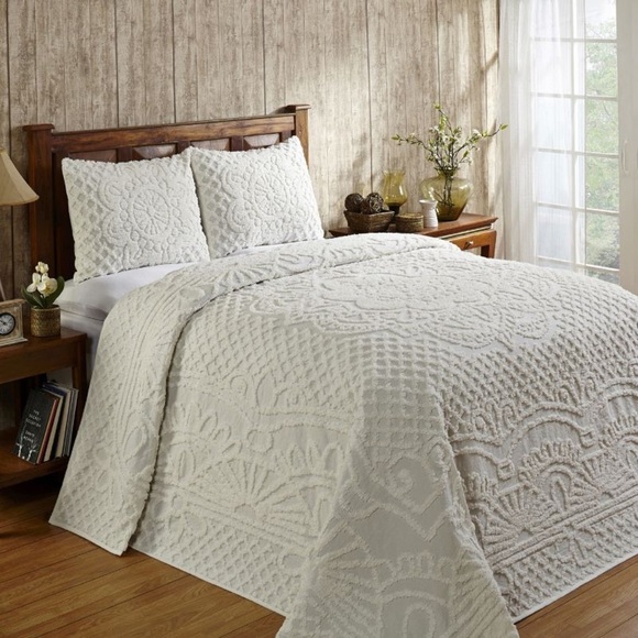 Trevor Collection 100% Cotton Tufted Unique Luxurious Bedspread & Sham Set Sage - Picture 1 of 11